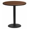 Flash Furniture Round Walnut Lmnt Table Top, Round w/Base, 42", 42" W, 42" L, 43.125" H, Laminate Top, Wood Grain XU-RD-42-WALTB-TR24B-GG - alternate 1