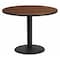 Flash Furniture Round Walnut Lmnt Table Top, Round w/Base, 42", 42" W, 31-1/8" H, Walnut XU-RD-42-WALTB-TR24-GG - alternate 1