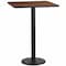 Flash Furniture Square Walnut Table Top, Square w/Rnd Base, 24", Laminate Top, Wood Grain XU-WALTB-2424-TR18B-GG - alternate 1