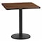 Flash Furniture Square Walnut Table Top, Square w/Round Base, 24", Laminate Top, Wood Grain XU-WALTB-2424-TR18-GG - alternate 1