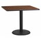 Flash Furniture Square Walnut Table Top, Square w/Round Base, 36", Laminate Top, Wood Grain XU-WALTB-3636-TR24-GG - alternate 1