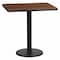 Flash Furniture Rectangle Walnut Table, Rctngl w/Round Base, 24"x30", Laminate Top, Wood Grain XU-WALTB-2430-TR18-GG - alternate 1