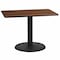Flash Furniture Rectangle Walnut Table, Rctngl w/Round Base, 24"x42", Laminate Top, Wood Grain XU-WALTB-2442-TR24-GG - alternate 1