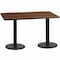 Flash Furniture Rectangle Walnut Table, Rctngl w/Round Base, 30"x60", Laminate Top, Wood Grain XU-WALTB-3060-TR18-GG - alternate 1