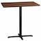 Flash Furniture Rectangle Walnut Table, Rectangle w/X-Base, 24"x42", Laminate Top, Wood Grain XU-WALTB-2442-T2230B-GG - alternate 1