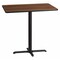 Flash Furniture Rectangle Walnut Table, Rectangle w/X-Base, 30"x42", 30" W, 42" L, 43.125" H, Laminate Top XU-WALTB-3042-T2230B-GG - alternate 1