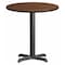 Flash Furniture Round Walnut Table Top, Round w/X-Base, 24", Laminate Top, Wood Grain XU-RD-24-WALTB-T2222-GG - alternate 1