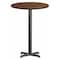 Flash Furniture Round Walnut Table Top, Round w/X-Base, 30", Laminate Top, Wood Grain XU-RD-30-WALTB-T2222B-GG - alternate 1