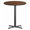 Flash Furniture Round Walnut Table Top, Round w/X-Base, 36", Laminate Top, Wood Grain XU-RD-36-WALTB-T3030B-GG - alternate 1