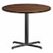 Flash Furniture Round Walnut Table Top, Round w/X-Base, 36", Walnut XU-RD-36-WALTB-T3030-GG - alternate 1