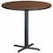 Flash Furniture Round Walnut Table Top, Round w/X-Base, 42", Laminate Top, Wood Grain XU-RD-42-WALTB-T3333B-GG - alternate 1