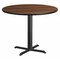 Flash Furniture Round Walnut Table Top, Round w/X-Base, 42", Laminate Top, Wood Grain XU-RD-42-WALTB-T3333-GG - alternate 1