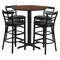 Flash Furniture Round Walnut Bar Table, X-Base w/Blk Seats, 24", 24" L, 24" W, 42" H, Laminate Top, Wood Grain HDBF1036-GG - alternate 1