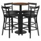 Flash Furniture Round Walnut Bar Tble, Rnd Base w/Blk Seats, 24", Laminate Top, Wood Grain RSRB1036-GG - alternate 1