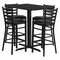 Flash Furniture Rectangle Blk Bar Table, Rectngl w/X-Base, Blk Seats, 42" L, 24" W, 42" H, Laminate Top, Wood Grain HDBF1017-GG - alternate 1