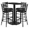 Flash Furniture Rectangle Blk Bar Table, Rctngl w/Rnd Base, Blk Seat, Laminate Top, Wood Grain RSRB1017-GG - alternate 1