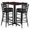 Flash Furniture Rectangle Mah Bar Table, Rectngl w/X-Base, Blk Seats, Laminate Top, Wood Grain HDBF1018-GG - alternate 1