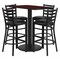 Flash Furniture Rectangle Mah Bar Table, Rctngl w/Rnd Base, Blk Seat, Laminate Top, Wood Grain RSRB1018-GG - alternate 1