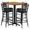 Flash Furniture Rectangle Nat Bar Table, Rectngl w/X-Base, Blk Seats, 42" L, 24" W, 42" H, Laminate Top, Wood Grain HDBF1019-GG - alternate 1