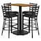 Flash Furniture Rectangle Ntrl Bar Tble, Rctngl w/Rnd Base, Blk Seat, Laminate Top, Wood Grain RSRB1019-GG - alternate 1