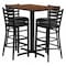 Flash Furniture Rectangle Wal Bar Table, Rectngl w/X-Base, Blk Seats, 42" L, 24" W, 42" H, Laminate Top, Wood Grain HDBF1020-GG - alternate 1