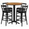 Flash Furniture Round Natural Bar Table, X-Base, Blk Seats, 24", Laminate Top, Wood Grain HDBF1035-GG - alternate 1