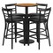 Flash Furniture Round Natural Bar Table, Rnd Base, Blk Seats, 24", Laminate Top, Wood Grain RSRB1035-GG - alternate 1