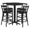 Flash Furniture Round Blk Bar Table, X-Base, Blk Vinyl Seats, 24", Laminate Top, Wood Grain HDBF1033-GG - alternate 1