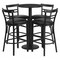 Flash Furniture Round Blk Bar Table, Rnd Base, Blk Vnyl Seat, 24", Laminate Top, Wood Grain RSRB1033-GG - alternate 1