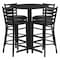Flash Furniture Round Black Bar Table, X-Base w/Black Seats, Laminate Top, Wood Grain HDBF1021-GG - alternate 1
