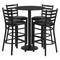 Flash Furniture Round Blk Bar Table, Rnd Base w/Blk Seats, 30", Laminate Top, Wood Grain RSRB1021-GG - alternate 1