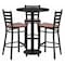Flash Furniture Round Black Bar Table, X-Base w/Cherry Seats, 30" L, 30" W, 42" H, Laminate Top, Wood Grain MD-0013-GG - alternate 1