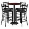 Flash Furniture Round Mahogany Bar Table, X-Base w/Black Seats, Laminate Top, Wood Grain RSRB1022-GG - alternate 1