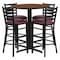 Flash Furniture Round Walnut Bar Table, X-Base w/Burg Seats, 30", Laminate Top, Wood Grain HDBF1028-GG - alternate 1