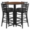 Flash Furniture Round Walnut Bar Table, X-Base w/Blk Seats, 30", 30" L, 30" W, 42" H, Laminate Top, Wood Grain HDBF1024-GG - alternate 1