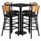 Flash Furniture Square Blk Bar Table, Square w/Black Seats, 30", Laminate Top, Wood Grain MD-0019-GG - alternate 1