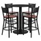Flash Furniture Round Blk Bar Table, Rnd w/Cherry Seats, 36", Laminate Top, Wood Grain MD-0018-GG - alternate 1