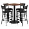 Flash Furniture Square Walnut Table, Square w/Black Seats, 36", 36" W, 36" L, 42" H, Laminate Top, Wood Grain MD-0015-GG - alternate 1