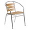 Flash Furniture Contemporary Restaurant Stack Chair, Aluminum Seat, Brown Back, 21.75 W 22" L 29 H, Integrated TLH-017W-GG - alternate 1