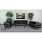 Flash Furniture Living Room Set, 28-1/2" x 27-1/2", Upholstery Color: Black ZB-REGAL-810-SET-BK-GG - alternate 1