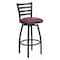 Flash Furniture Restaurant Stool, Ladder Back, Burg Seat XU-6F8B-LADSWVL-BURV-GG - alternate 1