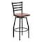 Flash Furniture Restaurant Stool, Ladder Back, Chy Seat, Frame Material: Metal XU-6F8B-LADSWVL-CHYW-GG - alternate 1