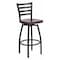 Flash Furniture Restaurant Stool, Ladder Back, Mah Seat, Material: Wood XU-6F8B-LADSWVL-MAHW-GG - alternate 1