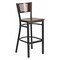 Flash Furniture Slat Stool, Blk/Walnut, Wood Seat XU-DG-6H1B-WAL-BAR-MTL-GG - alternate 1