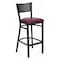 Flash Furniture Restaurant Stool, Grid Back, Burgundy Sea XU-DG-60116-GRD-BAR-BURV-GG - alternate 1