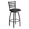 Flash Furniture 32" Black Ladder Back Swivel Metal Barstool XU-6F8B-LADSWVL-BLKV-GG - alternate 1