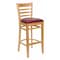 Flash Furniture Barstool, Natural Wood, Burgndy Vinyl Sea, Backrest: Ladder Back XU-DGW0005BARLAD-NAT-BURV-GG - alternate 1