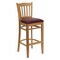 Flash Furniture Barstool, Natural Wood, Burgndy Vinyl Sea, Seat Height Range: 31" XU-DGW0008BARVRT-NAT-BURV-GG - alternate 1