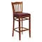 Flash Furniture Stool, Vert Slat Bck, Chrry Wd w/Burg Vny XU-DGW0008BARVRT-CHY-BURV-GG - alternate 1