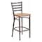 Flash Furniture Barstool, Ladder Back, Clr w/Natural Seat XU-DG697BLAD-CLR-BAR-NATW-GG - alternate 1